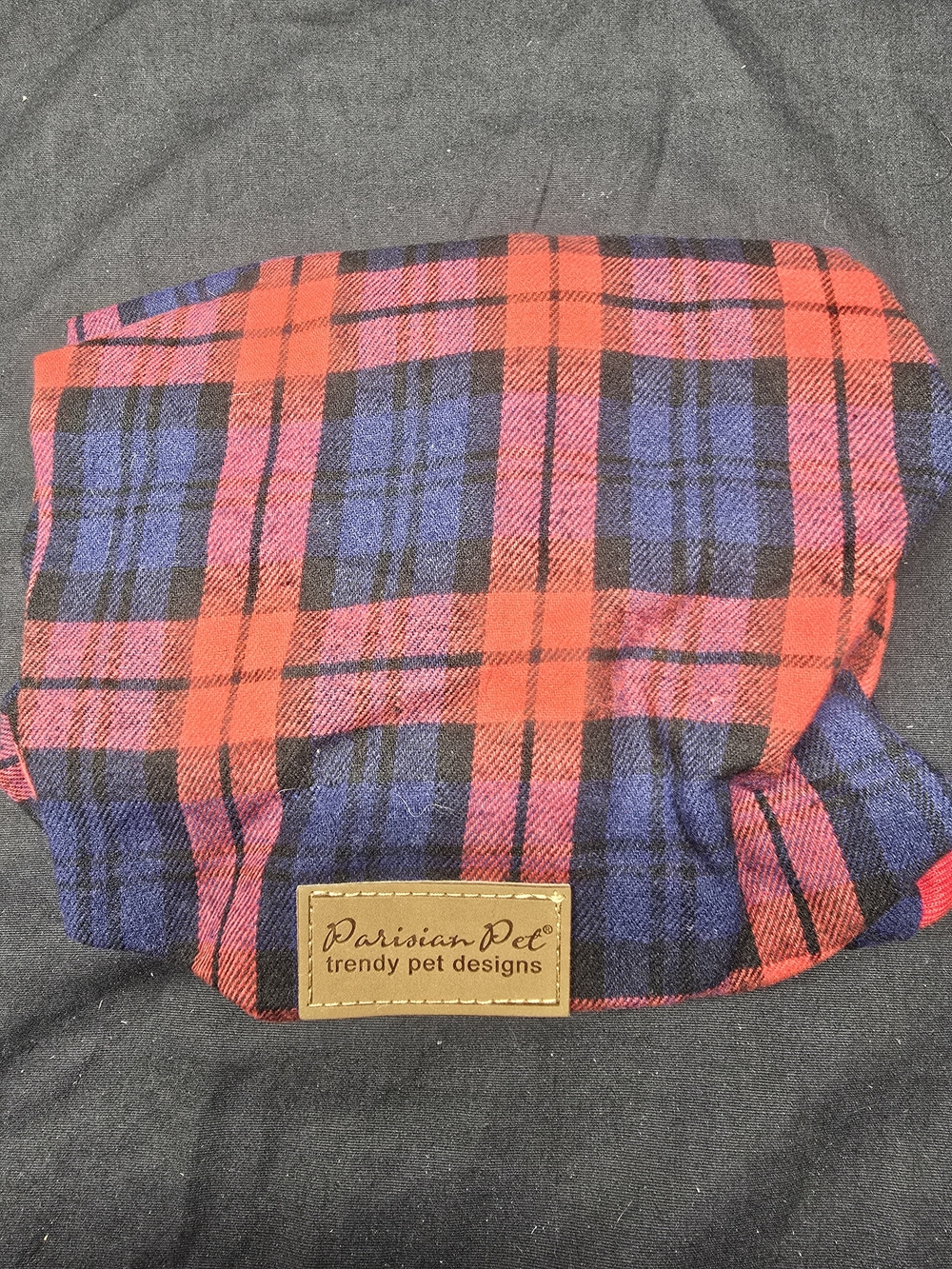 Parisian Pet Dog "Scottish Pajama" in Red/Blue Plaid, Size XL